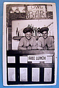 Two Soldiers In Bar Scene Postcard (San Diego Park)