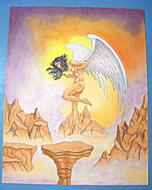 Angel On The Wing - Original Nude Fantasy Drawing