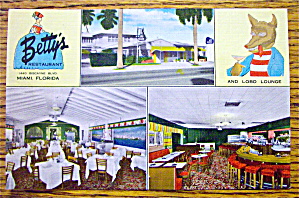 Betty's Restaurant Postcard (Florida)