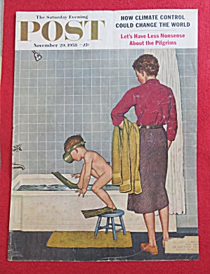 1958 Saturday Evening Post Cover (Only) By Amos Sewell