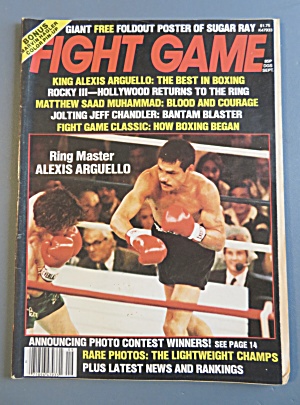 Fight Game Magazine September 1982 Alexis Arguello