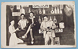 People In Saloon Backdrop (Riverview Park Pic Postcard)