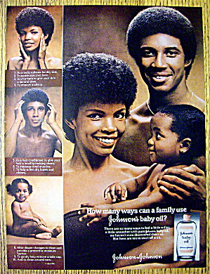 1976 Johnson's Baby Oil With Man, Woman & Child
