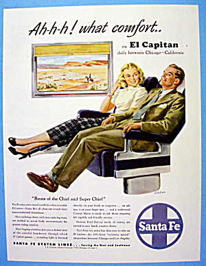 1948 Santa Fe With Man And Woman On El Capitan