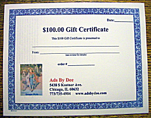 Ads By Dee $100 Gift Certificate
