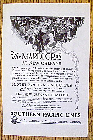 1925 Southern Pacific Lines W/mardi Gras At New Orleans
