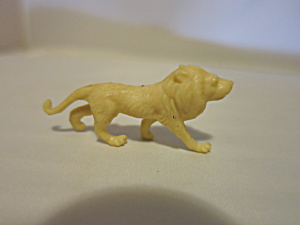 Antique Lion Miniature Figurine Carved Hard Plastic
