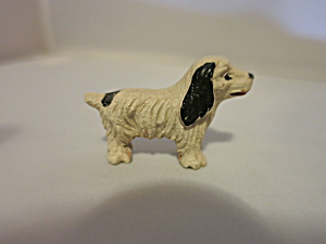 Antique Miniature Dog Figurine Hard Plastic Doll House