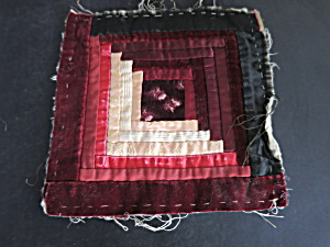Victorian Log Cabin Quilt Square Velveteen And Silk