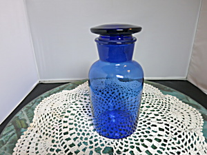 Cobalt Blue Glass Apothecary Bottle With Ground Glass Stopper