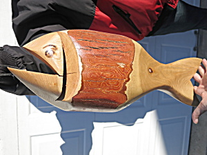 Vintage Carved Fish Decor To Hang Very Heavy 20 Inches Long Cabin
