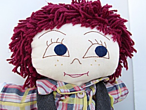 Boy Cloth Doll Embroidered Facial Features Yarn Hair 18