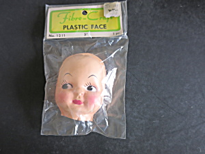 Vintage Plastic Face Fibre Craft Doll Head 3 Inch
