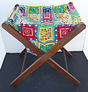 Vintage Folding Sewing Knitting Caddy Tote