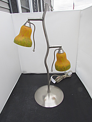 Art Glass Shade Portable Luminaire Student Desk Lamp