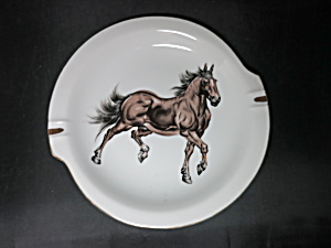 Vintage Prancing Horse Ashtray 9 Inch