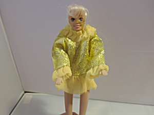 Vintage Barbie Doll Shirt Yellow With Gold Metallic No Tag