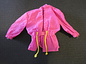 Vintage Barbie Doll Coat Open With Yellow Faux Ties