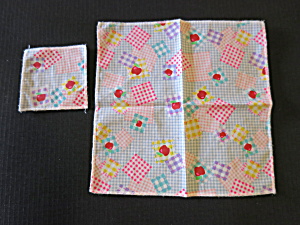 Vintage Barbie Doll Table Cloth And Napkin Apple Checkered
