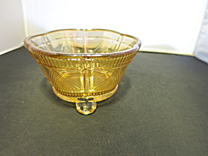 Marigold Carnival Glass Footed Bowl Candy Dish 5 Inch