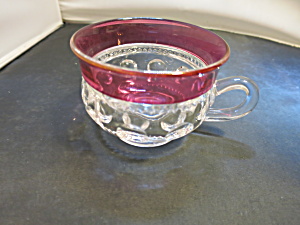 Kings Crown Ruby Red Flash Thumbprint Punch Cup