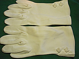 Vintage Gloves White With Design