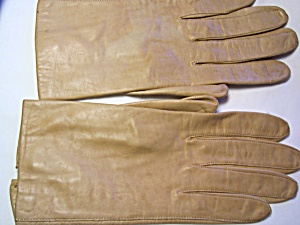 Vintage Superb Gloves Beige Leather 7 1/2
