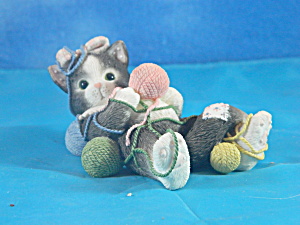 Enesco Calico Kittens Resin I'm All Wrapped Up Over You