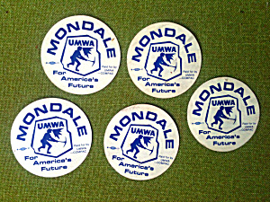 Mondale America's Future Umwa Mining Stickers