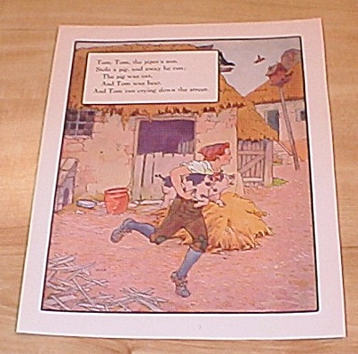 Tom Piper's Son, Little Polly Flinders 1915 Mother Goose Book Print