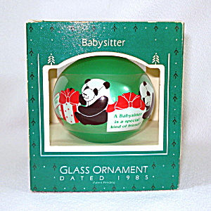 Hallmark 1985 Babysitter Glass Christmas Ornament In Box