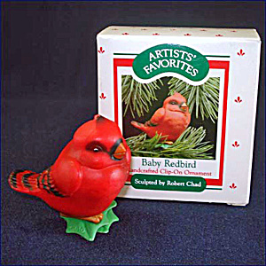 Hallmark 1988 Baby Redbird Clip On Christmas Ornament In Original Box