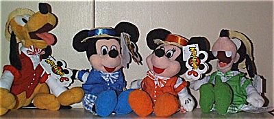 Set Of 4 Disney Mousketoys Quartet Plush Bean Bags 1999-2000
