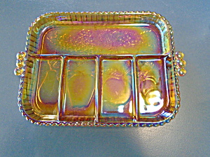 Indiana Glass Carnival 5 Compartment Relish Tray