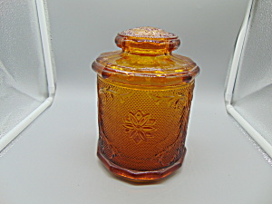 Indiana Glass Sandwich Amber Canister(S)