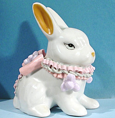 Porcelain Rabbit With Porcelain Ribbons