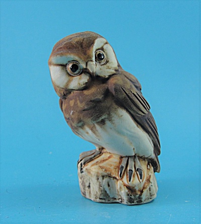 Capodimonte Porcelain Owl On Stump