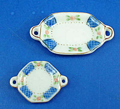 Dollhouse Miniature Platter Pair