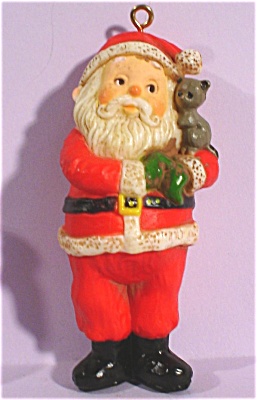 1976 Hallmark Santa With Kitten Ornament