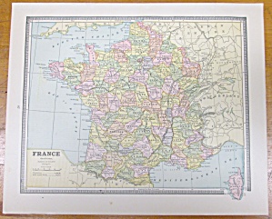 Antique Map France Switzerland Roman Empire Crams 1883