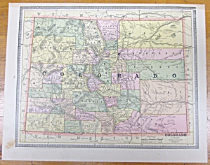 Antique Map New Mexico Colorado Crams 1883