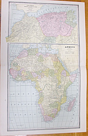 Map Africa Large Fold Out Crams 1883 South Africa