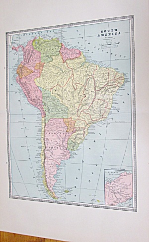 Map South America Large Fold Out Crams 1883 Mexico
