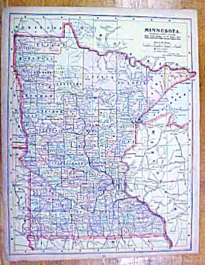 Antique Map Kentucky/tennessee/minnesota 1902 Crowell