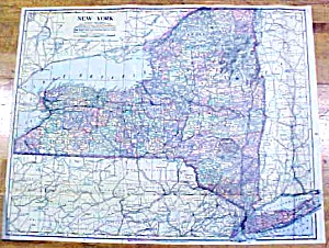Antique Map New York/michigan 1902 Large Crowell