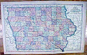 Antique Map Iowa/nebraska 1902 Large Crowell