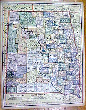 Antique Map Arkansas North South Dakota 1902 Crowell