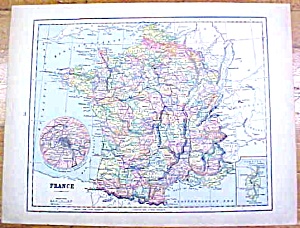 Antique Map France/german Empire 1902 Crowell