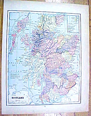 Antique Map Scotland/sweden/norway 1902 Crowell