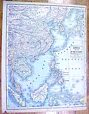 Antique Map China/africa 1902 Crowell